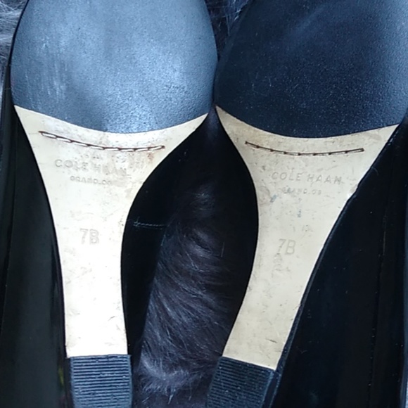 Cole Haan Catalina Wedge Black Patent Shoes Sz 7B - Picture 3 of 4